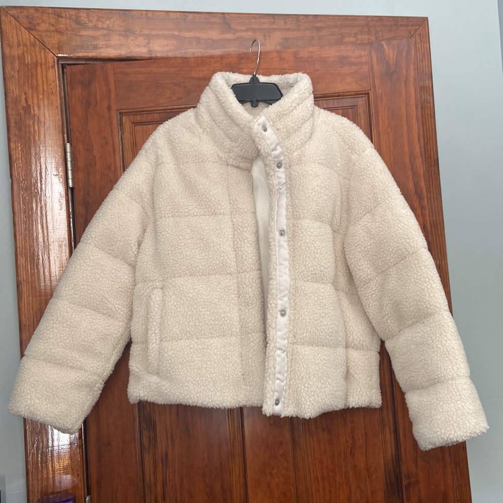 Fleece puffer jacket